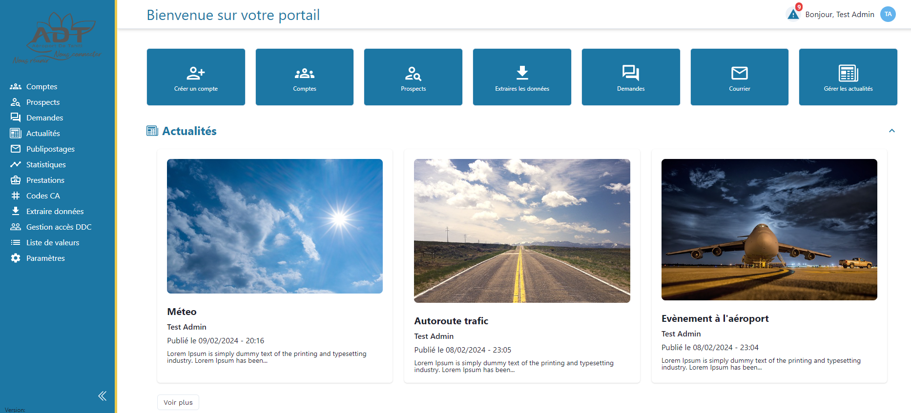 Développement d'une plateforme web innovante destinée aux aéroport - capture 2