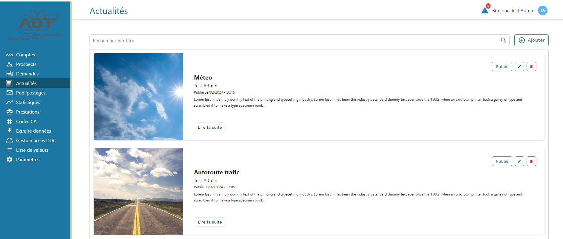 Développement d'une plateforme web innovante destinée aux aéroport - capture 3